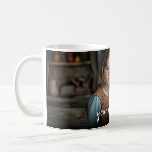 Custom Photo Mug Family, Modern One Photo Easy Kaffeetasse (Links)