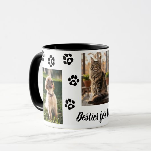 Custom Photo Mug: Pet Besties for Life Tasse (Vorderseite Links)