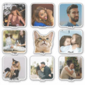 Custom Photo Name Advent Calendar Stickers -9 Pack Aufkleber (Vorderseite)