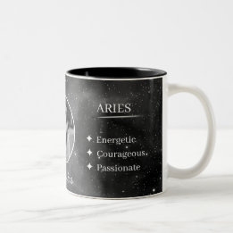 Custom Photo & Name Aries Zodiac Coffee Mug Zweifarbige Tasse
