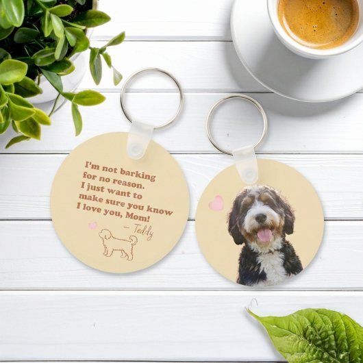Custom Photo & Name Bernedoodle Mom Keychain Gift Schlüsselanhänger
