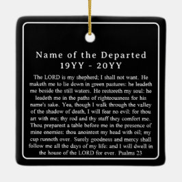 Custom Photo Name Dates Bible Remembrance Memorial Keramikornament