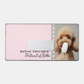 Custom Photo Name Funny Dog Quote Pastel Pink  Schreibtischunterlage (Tastatur & Maus)