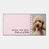 Custom Photo Name Funny Dog Quote Pastel Pink Schreibtischunterlage (Vorderseite)
