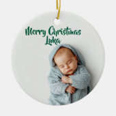 Custom Photo & Name Holiday Christmas Ornament (Vorne)