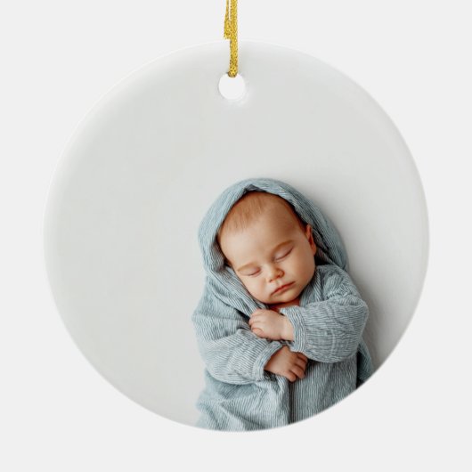 Custom Photo & Name Holiday Christmas Ornament (Hinten)