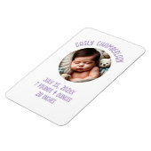 custom photo newborn baby announcement magnet (Linke Seite)