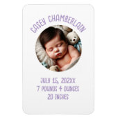 custom photo newborn baby announcement magnet (Vertikal)