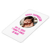 custom photo newborn baby announcement magnet (Linke Seite)