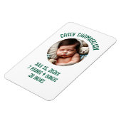 custom photo newborn baby announcement magnet (Linke Seite)