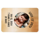 custom photo newborn baby beige watercolor magnet (Horizontal)