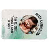 custom photo newborn baby watercolor splash magnet (Horizontal)
