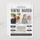 Custom photo newspaper anniversary einladung (Vorderseite)