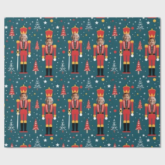 custom photo nutcracker Wrapping Paper - 2 images Geschenkpapier (Flach)
