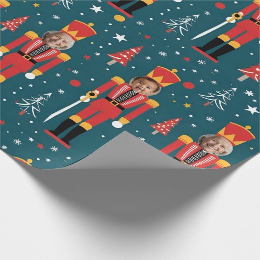 custom photo nutcracker Wrapping Paper - 2 images Geschenkpapier (Ecke)
