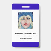 Custom Photo or Logo Text Business Badge Template Ausweis (Rückseite)