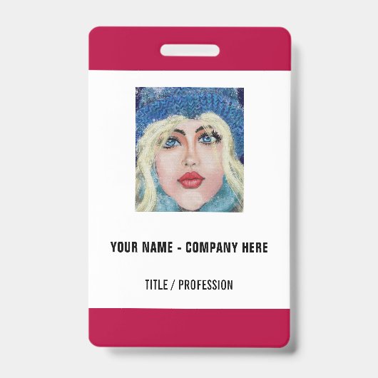 Custom Photo or Logo Text Business Badge Template Ausweis (Vorderseite)