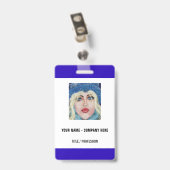 Custom Photo or Logo Text Business Badge Template Ausweis (Rückseite mit Clip)