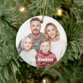 Custom Photo Ornament for Families | Family Name
