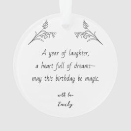Custom Photo Ornament with Birthday Message