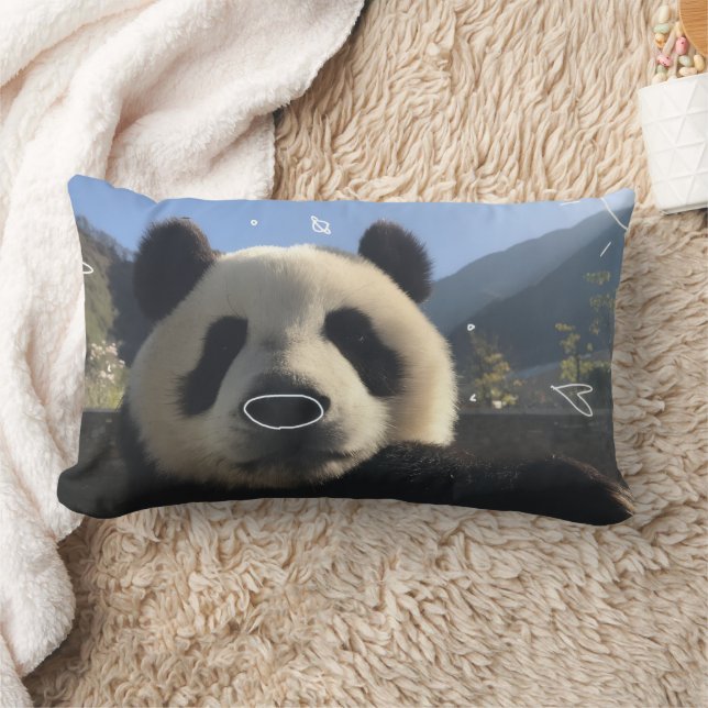 Custom Photo Panda Pillow Lendenkissen (Decke)