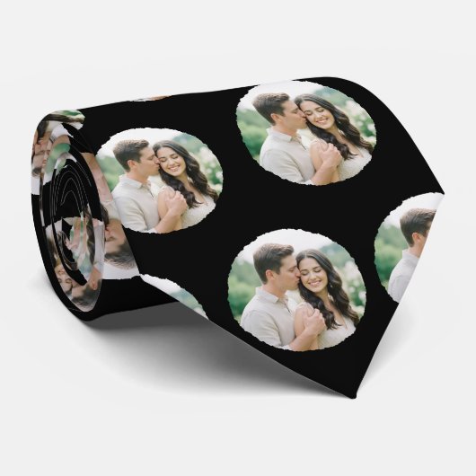 Custom Photo Pattern Wedding Tie, Personalised  Krawatte (Gerollt)