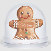 Custom photo personalized gingerbread man schneekugeln (Vorderseite)