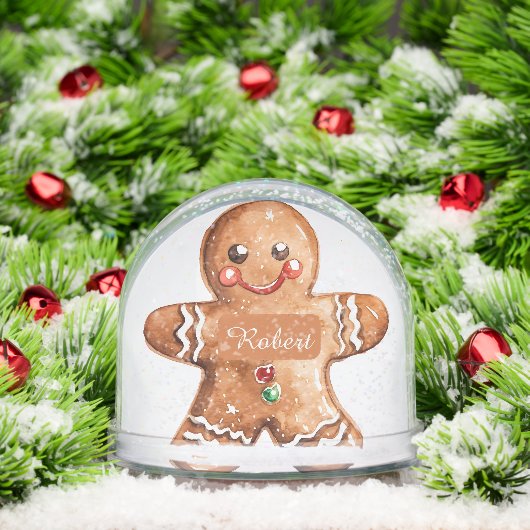 Custom photo personalized gingerbread man schneekugeln (Weihnachten)