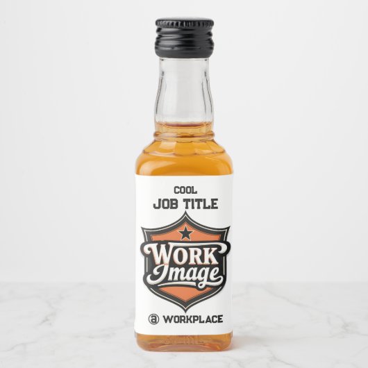 Custom Photo Personalized Job Title & Workplace  Alkoholflaschenetikett (Vorderseite)