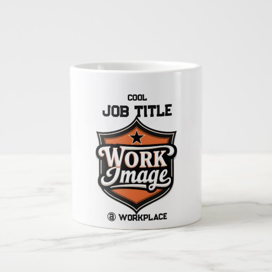 Custom Photo Personalized Job Title & Workplace  Jumbo-Tasse (Vorderseite)