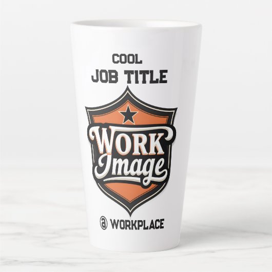 Custom Photo Personalized Job Title & Workplace  Milchtasse (Vorderseite)