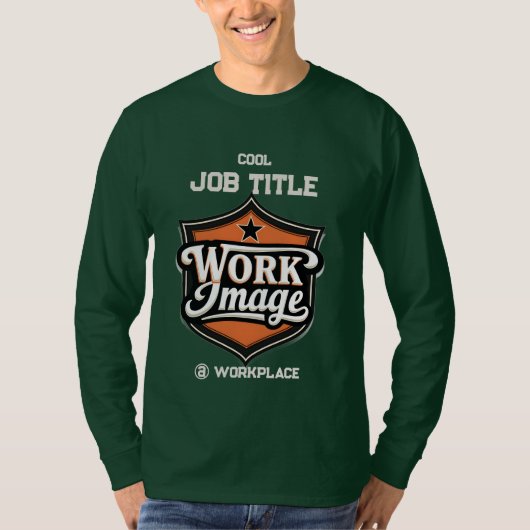 Custom Photo Personalized Job Title & Workplace  T-Shirt (Vorderseite)