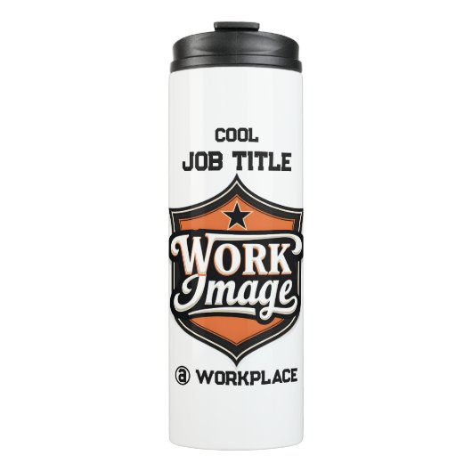 Custom Photo Personalized Job Title & Workplace  Thermosbecher (Vorderseite)