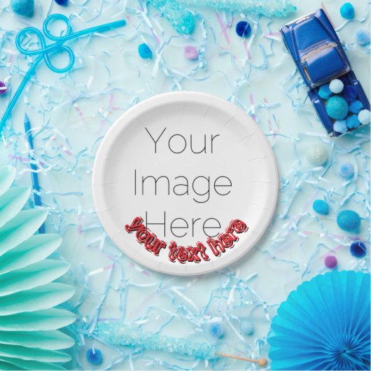 Custom Photo – Personalized text  Pappteller (Party)