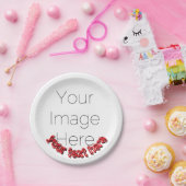 Custom Photo – Personalized text  Pappteller (Party)