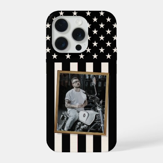 Custom Photo Phone Case, USA Flag Patriotic iPhone Hülle (Rückseite)