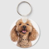 Custom Photo Poodle Personalized Dog Lover Schlüsselanhänger (Rückseite)
