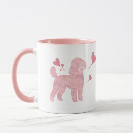 Custom Photo Poodle Valentine Mug with Name Tasse (Links)