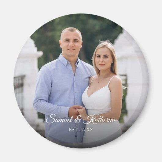 Custom Photo Romantic Keepsake with Names & Date Magnet (Vorne)