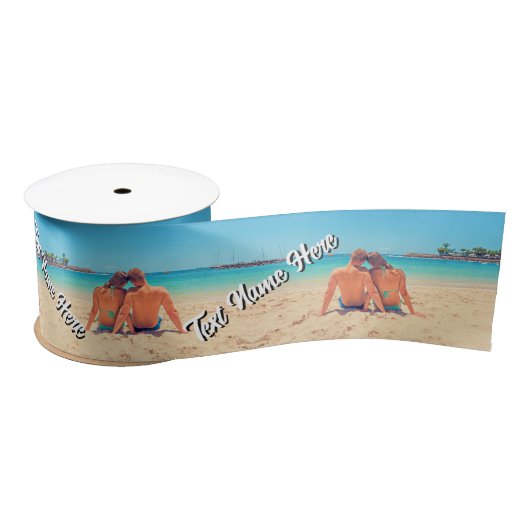 Custom Photo Satin Ribbon Personalized Text Satinband (Spule)