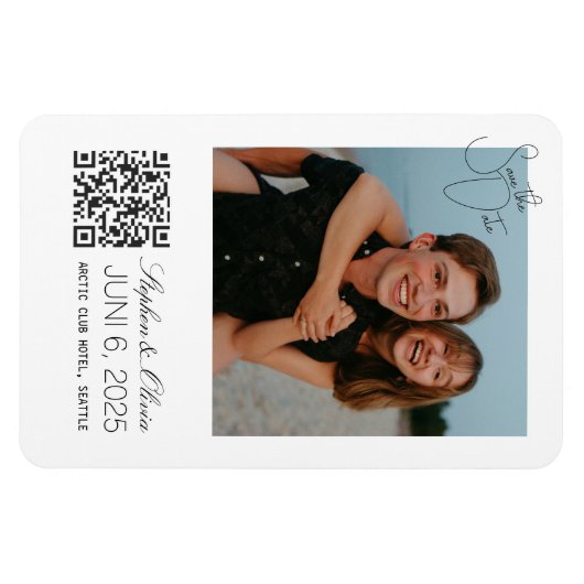 Custom Photo Save the Date Wedding magnet (Horizontal)