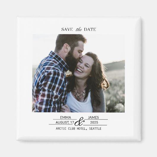 Custom Photo Save the Date Wedding magnet (Vorne)