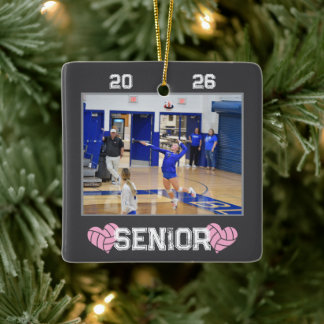 Custom Photo Senior Year Volleyball Keramikornament