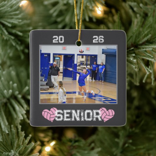 Custom Photo Senior Year Volleyball Keramikornament (Baum)