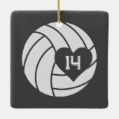 Custom Photo Senior Year Volleyball Keramikornament (Rückseite)