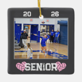 Custom Photo Senior Year Volleyball Keramikornament