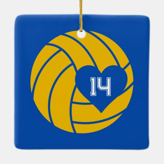 Custom Photo Senior Year Volleyball  Keramikornament (Rückseite)