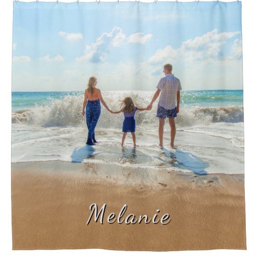 Custom Photo Shower Curtain Personalized Name Duschvorhang (Vorderseite)