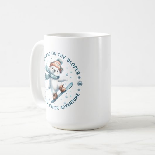 Custom Photo Snowboarding Polar Bear Kaffeetasse (Vorderseite Links)