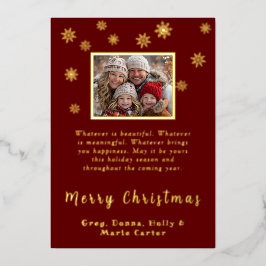 Custom Photo Snowflakes Merry Christmas Folien Feiertagskarte